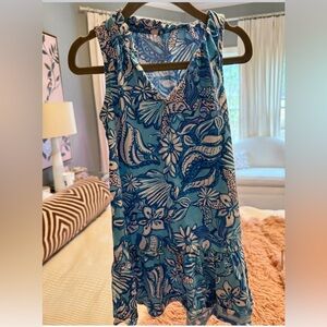 Lilly Pulitzer Blue Floral Kids Casual Dress